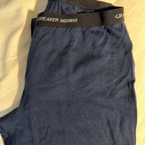 icebreaker legging long underwear cabincore wool navy pant medium